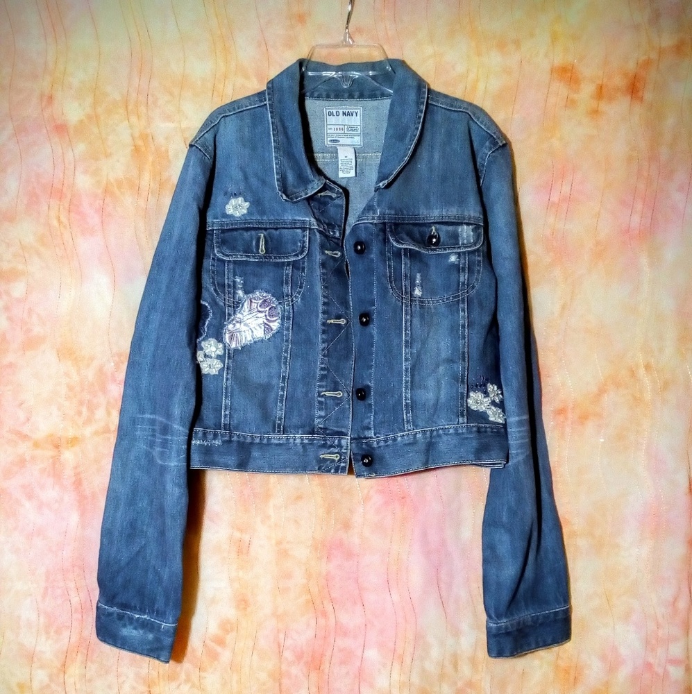 Casual Grunge Patch Work Punk Jeans Jacket
